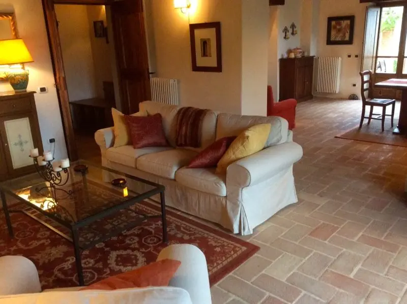 Comfortable Sofa In The Living Room At Rondinaia, Villa In Umbria