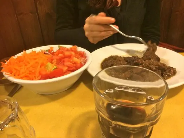 Stewed beef at L'Osteria, Siena