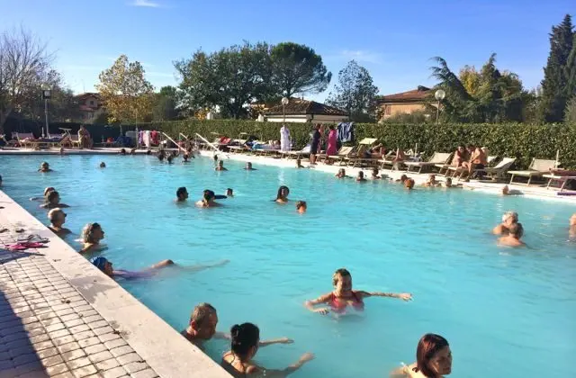 The warmest outdoor pool at, Antica Querciolaia Spa in Rapolano Terme, Tuscany