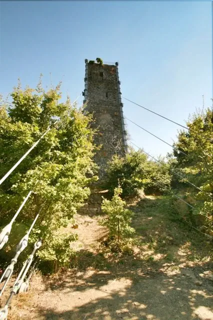The Leaning Tower Of Vernazzano With Supporting Cables