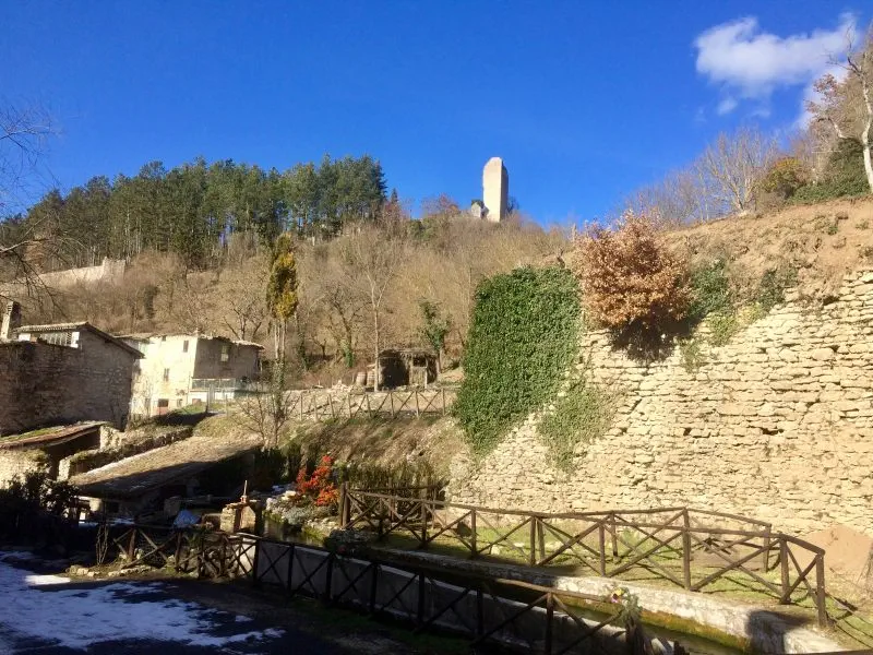 The Rocca Above The Village Of Rasiglia, Umbria