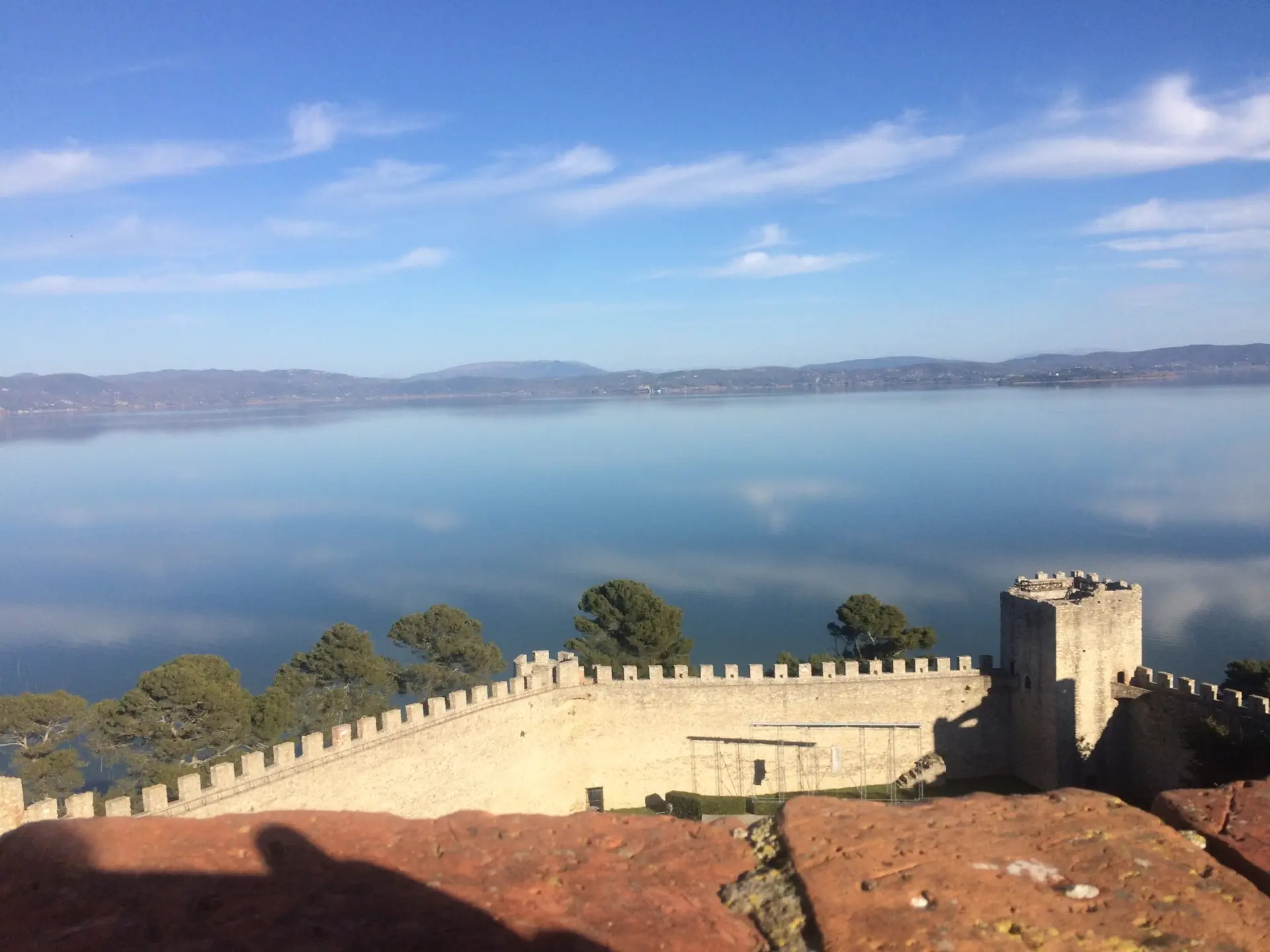 Lake Trasimeno Seen From The Castle At Castiglione Del Lago, Umbria