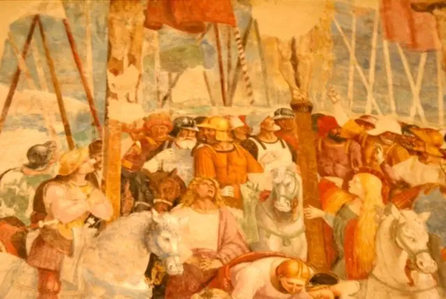 The crucifixion painted by Luca Signorelli, in the church of San Crescentino, Morra