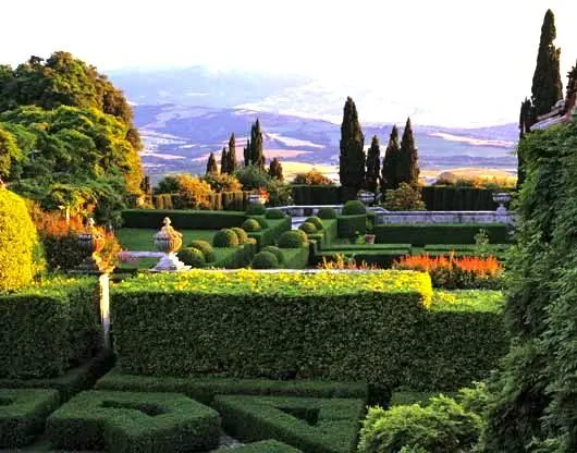 The view from the gardens at La Foce, Tuscany