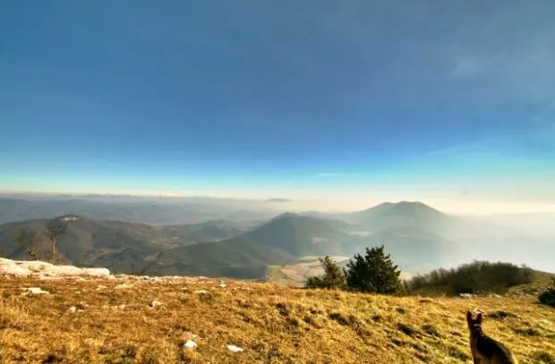 The view from Monte Acuto towards Monte Tezio