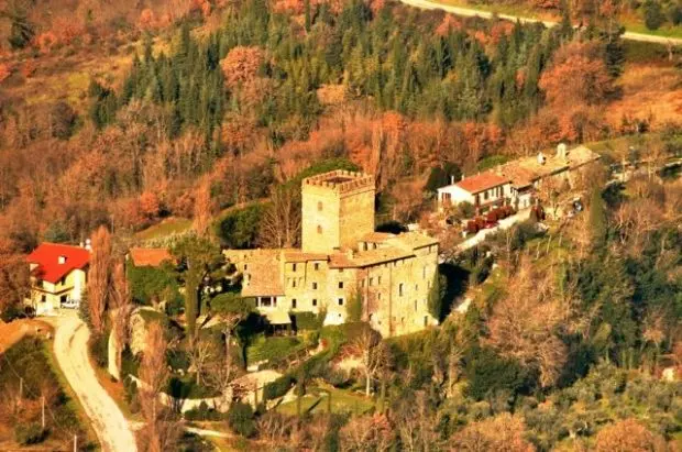 Polgeto castle viewed from the prehistoric fort on Monte Acuto