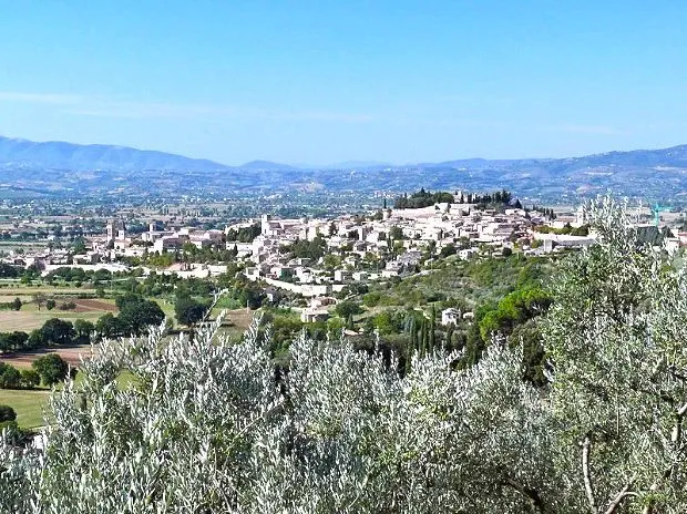 The hill town of Spello in Umbria, italy
