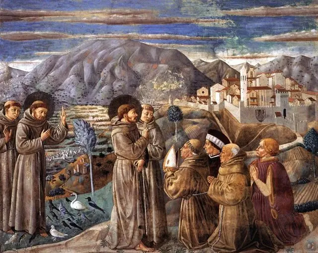 A scene from the life of St. Francis by Benozzo Gozzoli in Montefalco
