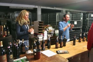 Wine being served at Cantine Aperte in Montefalco, Umbria