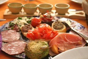 Mixed antipasti at La Grotta, Cortona